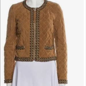 Haute Hippie suede jacket with chain detailing